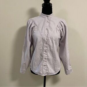 MNG by Mango Victorian Style button up Top Lavender Size 2